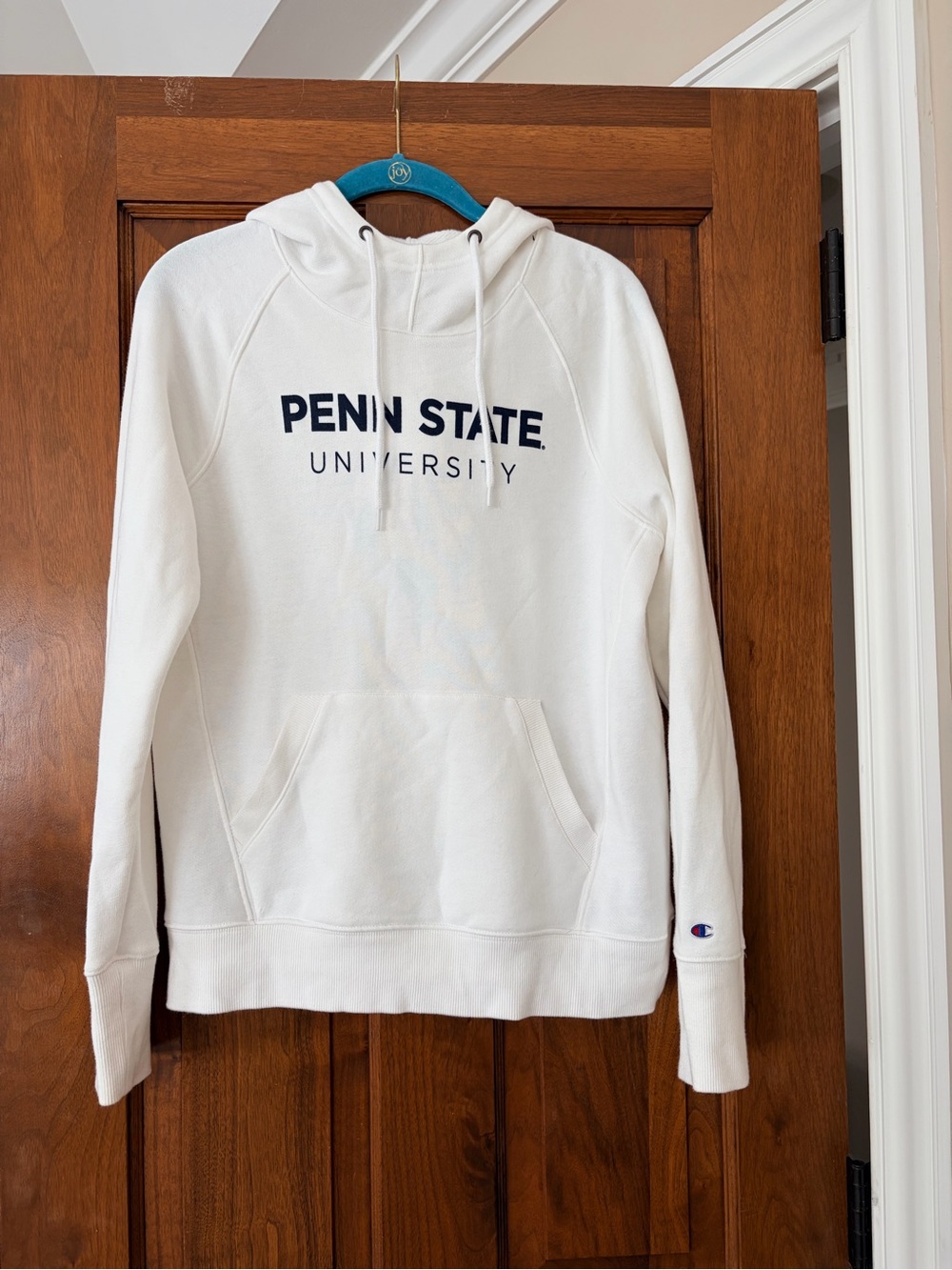 Champion Penn State Crewneck Hoodie with Navy Logo